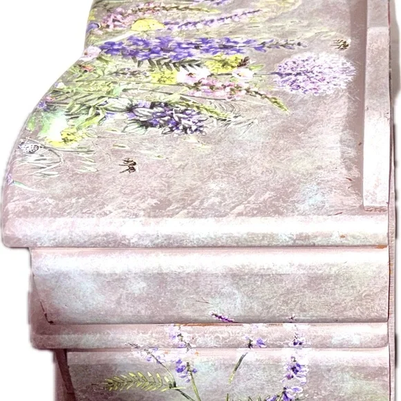 Faux Stone Finish Floral Jewelry Box with Bonus Trinket Box